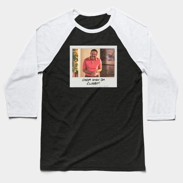 Schitt's Creek Instant Photo: Ray - Door Open Or Closed? Baseball T-Shirt by Schitt's Creek